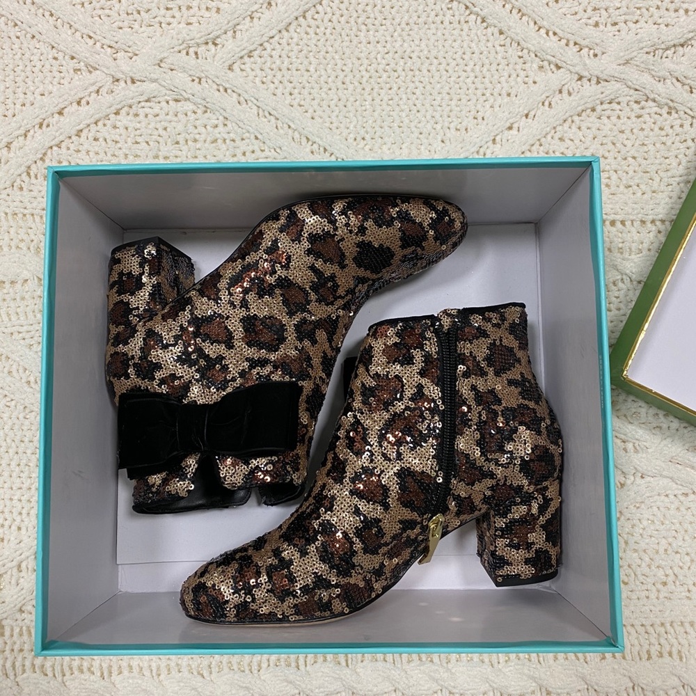 Kate Spade Sequin Leopard Boots - Picture 2 of 8